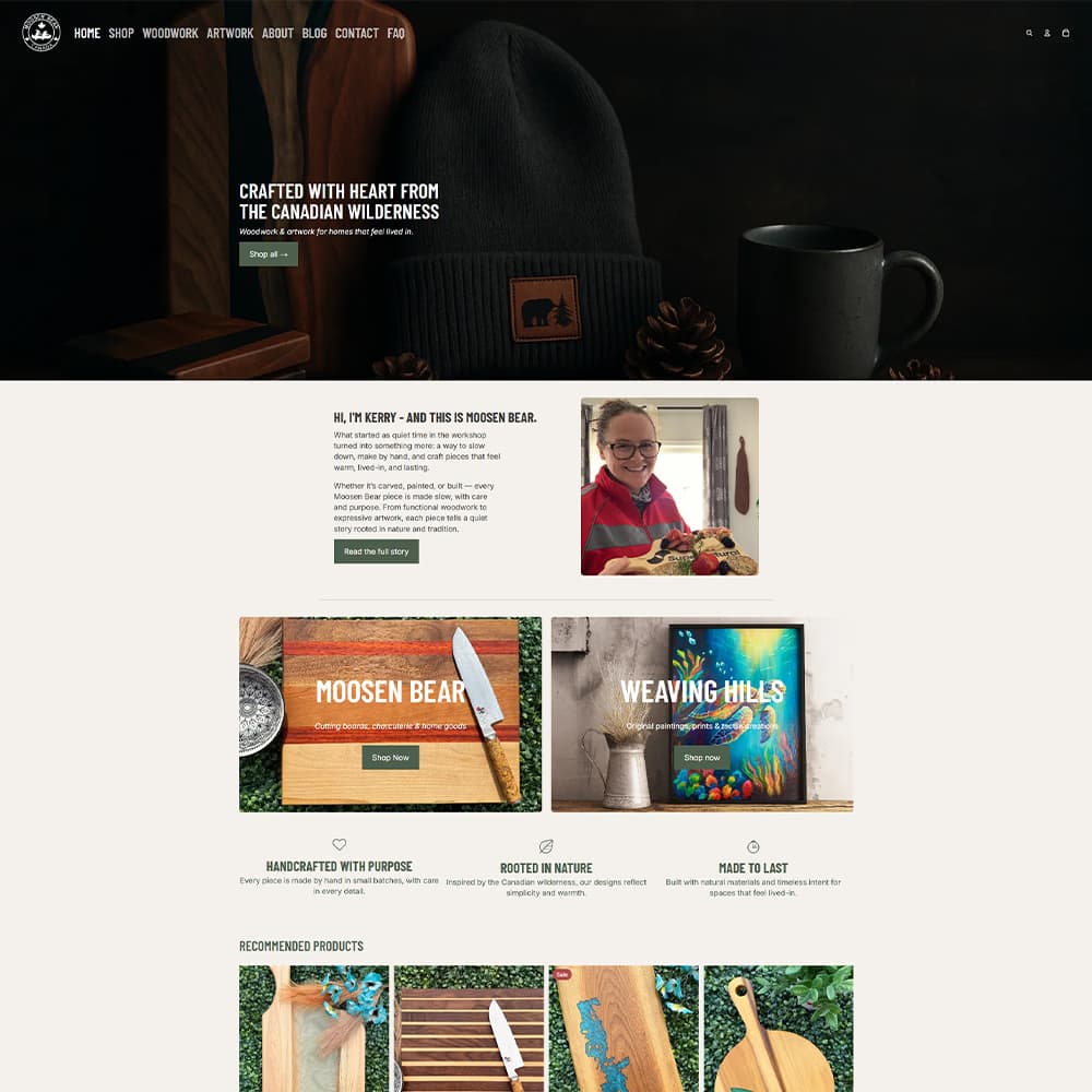 Moosen Bear Canada website screenshot